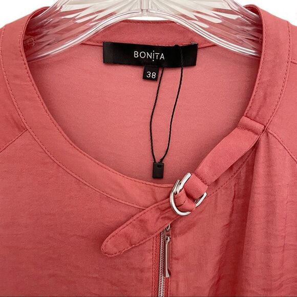 Bonita Silky Moto Jacket Coral Size Small/Euro 38 NWOT - Picture 2 of 4
